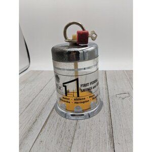 Vintage 1975 "The Habit Of Thrift" Childs Piggy Bank Bower Mfg USA With Lock Key